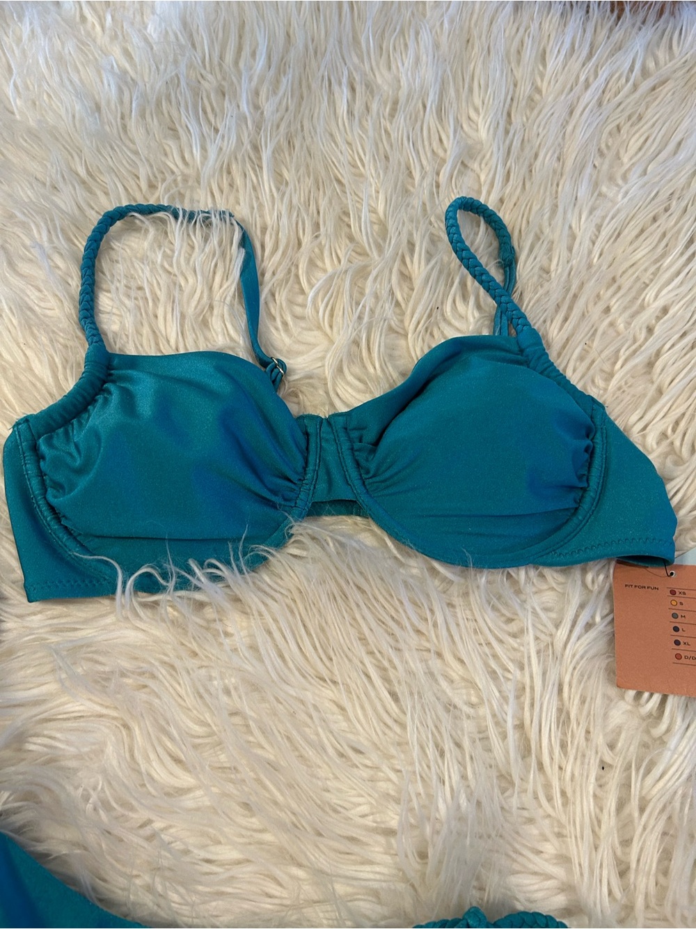 Teal Braided Strap Bikini Set - Picture 3 of 3